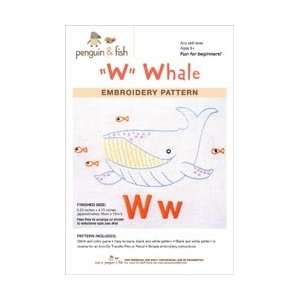  Penguin and Fish Embroidery Patterns Whale; 3 Items/Order 
