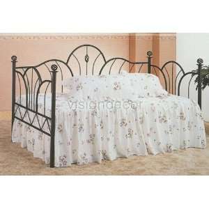 Traditional Black Metal Tulip Daybed w/Filigree Knobs  