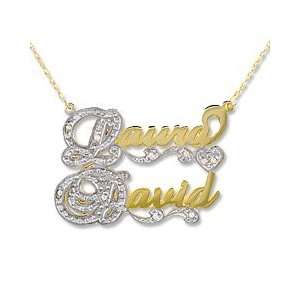   10K Two Tone Gold with Diamond Accents FRAT/RECOG/NAMEPLATE Jewelry