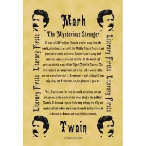  Poster Mark Twain First Lines The Mysterious Stranger