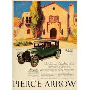 1926 Ad Pierce Arrow Automobile Green Car Series 80 Architecture House 