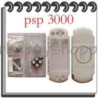 PSP 3000 3001 White Full Housing Shell Case Cover Faceplate Buttons 