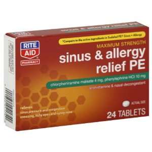  Rite Aid Sinus & Allergy Relief PE, 24 ea: Health 