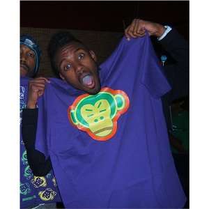 BigFace Kush Purple Mens Tee With Orange/Yellow & Green Monkey Logos 