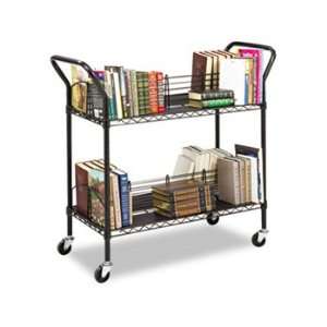  Wire Book Cart, Double Sided, 34x19 1/4x40 1/2, Black 