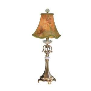  Dale Tiffany PB50128 Ashbee Buffet Lamp, Antique Brass and 