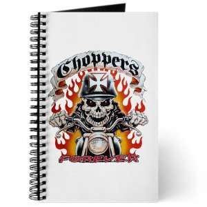 Journal (Diary) with Choppers Forever with Skeleton Biker and Flames 