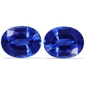  4.61 Carat Untreated Loose Blue Sapphires Oval Cut Pair 