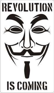 Anonymous  Guy Fawkes Revolution  Sticker   6 x 3.5  