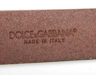 NEW DOLCE & GABBANA MENS COLLECTION BROWN LEATHER LOGO BELT 110/44 W 