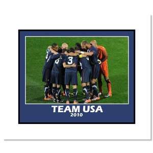  2010 Team USA World Cup Team Huddle Double Matted 8 x 