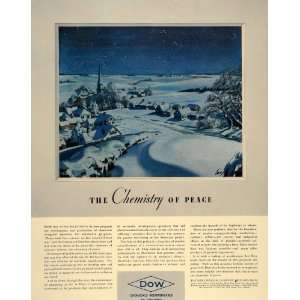  1938 Ad Dow Chemical Company Christmas Peace Night NICE 