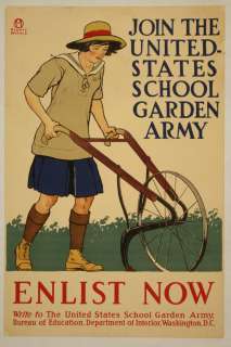 Join the United States school garden army Poster 18x12  