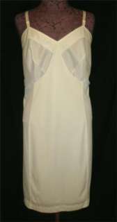 Sheer Vintage White Silky ANTRON III Nylon Full Dress Slip Shadow 