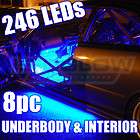 8pc BLUE LED UNDER CAR UNDERGLOW NEON GLOW LIGHTS KIT