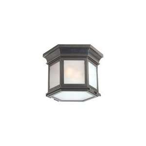  Club Hexagonal Flush Mount in Bronze with Frosted Glass by Visual 