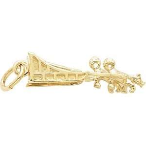  Rembrandt Charms Dog Sled Charm, Gold Plated Silver 