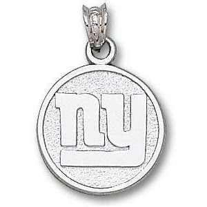  New York Giants Sterling Silver ny Round 5/8 Pendant 
