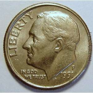  1991 P Uncirculated Roosevelt Dime 