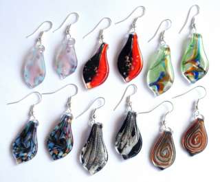 wholesale Lots 144Pairs 24styles Lampwork Glass Bead Earrings Ear hook 