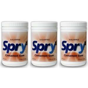  Spry 600ct Cinnamon Xylitol Chewing Gum   3 PACK SAVINGS 