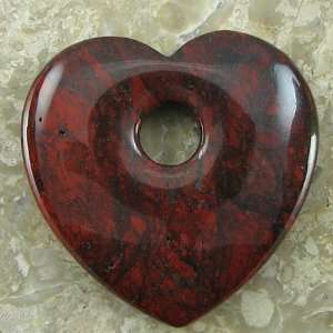  45mm red jasper heart gogo donut pendant bead: Home 