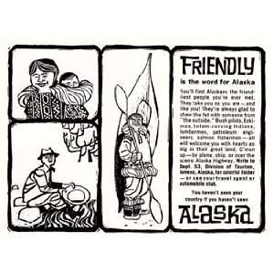    Print Ad 1962 Alaska Friendly Division of Tourism Books