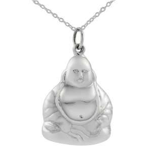  Sterling Silver Large Buddha Pendant Jewelry