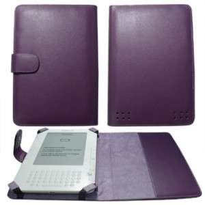 Purple Leather Pouch Cover For E Book Kindle 2  