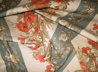 yds Ralph Lauren Floral Stripe Chintz Drapery Fabric  
