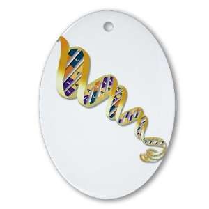  DNA Double Helix Geek Oval Ornament by 