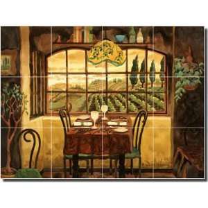   Tuscan Cafe Ceramic Tile Mural 12.75 x 17 Kitchen Shower Backsplash