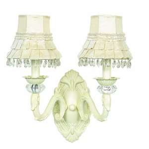  Ivory Turret 2 Arm Wall sconce