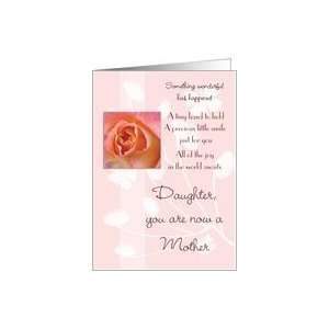 Baby Congratulations for Daughter Pink Rose Card