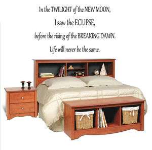 In the twilight of the new moon Vinyl Wall Decal Decor Art Letter 