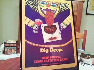 BIG 11X17 FRAMED ORIGINAL DEEP PURPLE COME TASTE THE BAND 1975 LP CD 