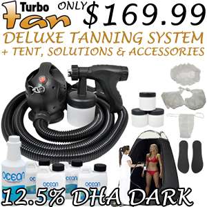   DELUXE Sunless Airbrush HVLP SPRAY TANNING SYSTEM 12.5% Solution TENT