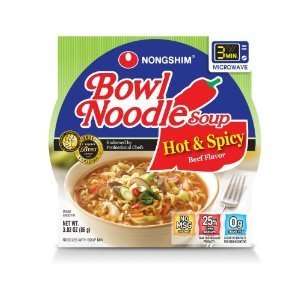 Nong Shim Hot and Spicy Noodle Bowl, Beef and Picante, 3.03 ounce 