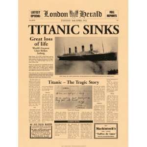  Titanic Sinks by Unknown 12x16