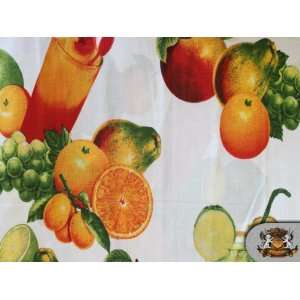    Polycotton Printed FRUIT JUICE Fabric By the Yard 