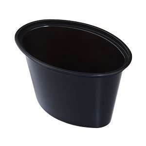   Black Oval Plastic Souffle / Portion Cup   1000 / CS: Kitchen & Dining