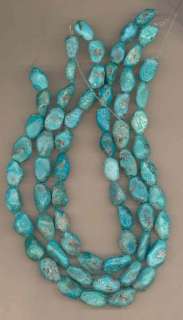 16 STRAND LARGE NATURAL CHINESE TURQUOISE NUGGET BEADS  