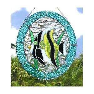 Moorish Idol Tropical Fish Suncatcher   Tropical Decor   10 x 12 