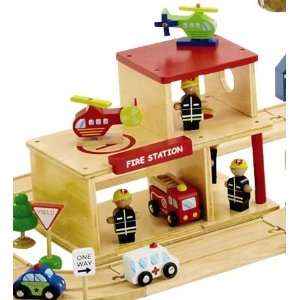  Two Story Wheel Town Fire Station: Toys & Games