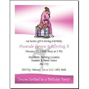  Karate Girl Birthday Party Invitation: Toys & Games