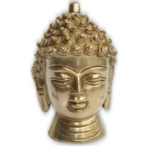  Buddha Head Statue Sculpture in Brass
