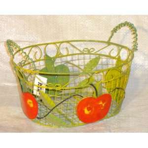  Fruit Wire Oval Basket Apple Design: Home & Kitchen