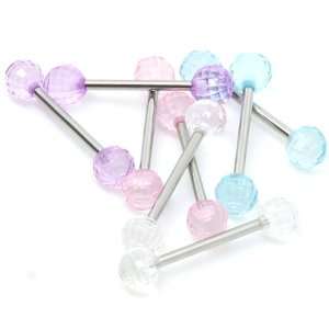  Barbells With Acrylic Disco Ball Jewelry