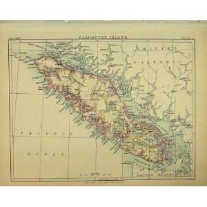  CANADA MAP VANCOUVER ISLAND BRITANNICA NINTH EDITION
