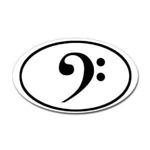  Bass clef oval sticker Music Oval Sticker by CafePress 